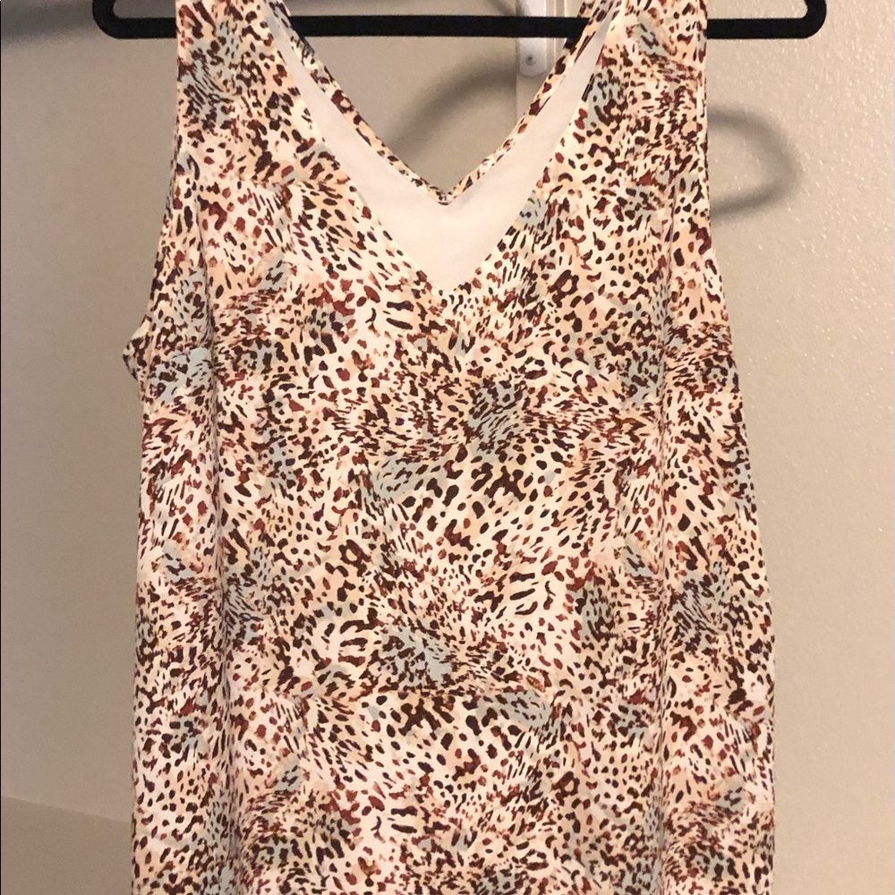 Sleeveless flowy tank in a fun print